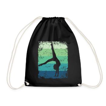 Gymnaste Gymnaste Gymnastique Rythmique Rétro - Sac de sport léger - noir - Devant