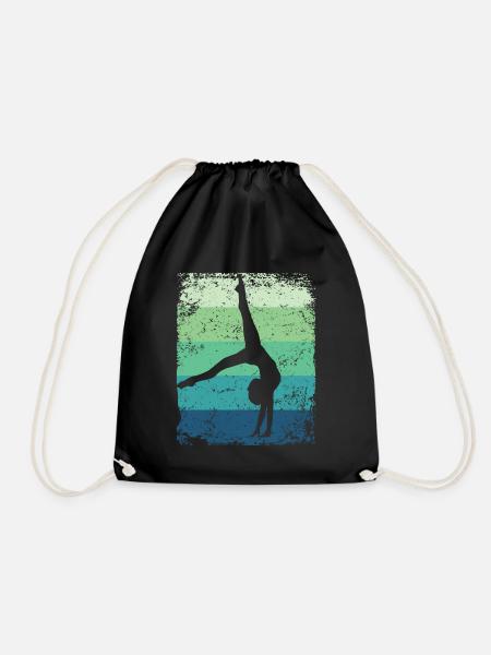 Gymnastin Boden Retro Rhythmische Gymnastik - Turnbeutel - Schwarz