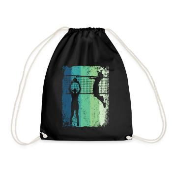 Volleyball Player Retro Beach Volleyball - Drawstring Bag - black - Front