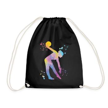 Gymnast with ball rhythmic gymnastics - Drawstring Bag - black - Front
