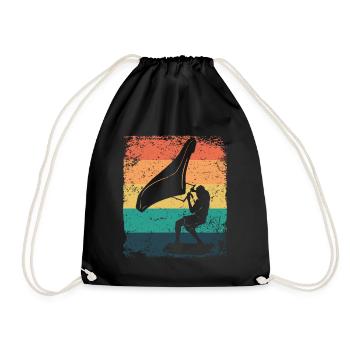 Flügelfolie Wingsurfing Retro-folie Flügel - Turnbeutel - Schwarz - Vorne
