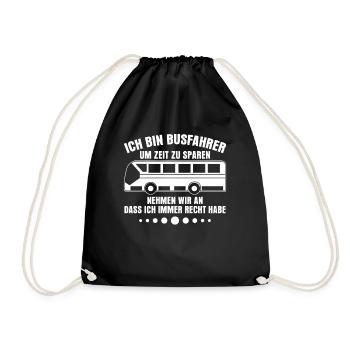 Busfahrer Linienbus Bus Busfahrerin - Turnbeutel - Schwarz - Vorne