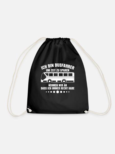 Busfahrer Linienbus Bus Busfahrerin - Turnbeutel - Schwarz