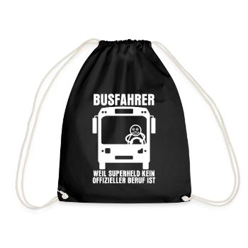Busfahrer Busfahrerin Linienbus - Turnbeutel - Schwarz - Vorne