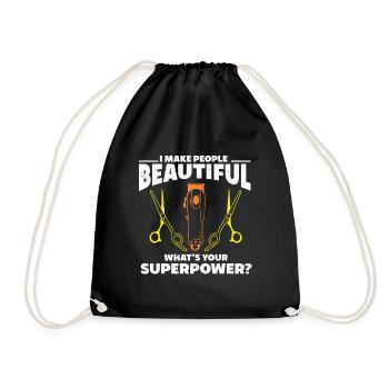 Lustiges Friseur Geschenk Stylist Friseur - Turnbeutel - Schwarz - Vorne