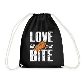 Love at first bite Mexican churros - Drawstring Bag - black - Front
