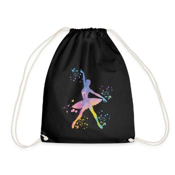 Ballet Dancer Colorsplash Ballerina - Drawstring Bag - black - Front