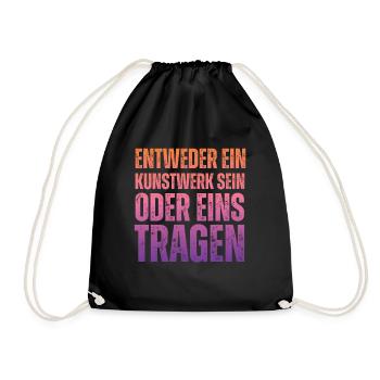 Entweder ein Kunstwerk Sein Nageldesignerin - Turnbeutel - Schwarz - Vorne