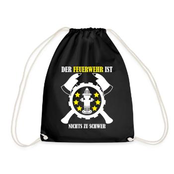 Jugendfeuerwehr Reim Feuerwehr - Turnbeutel - Schwarz - Vorne
