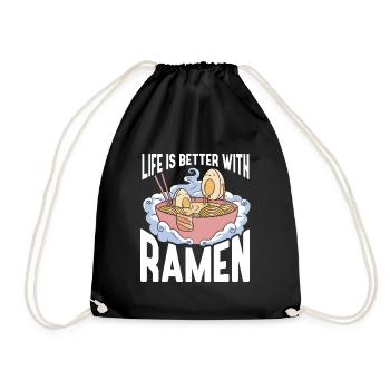 Ramen Geschenk Japanische Nudelsuppe Ramen - Turnbeutel - Schwarz - Vorne