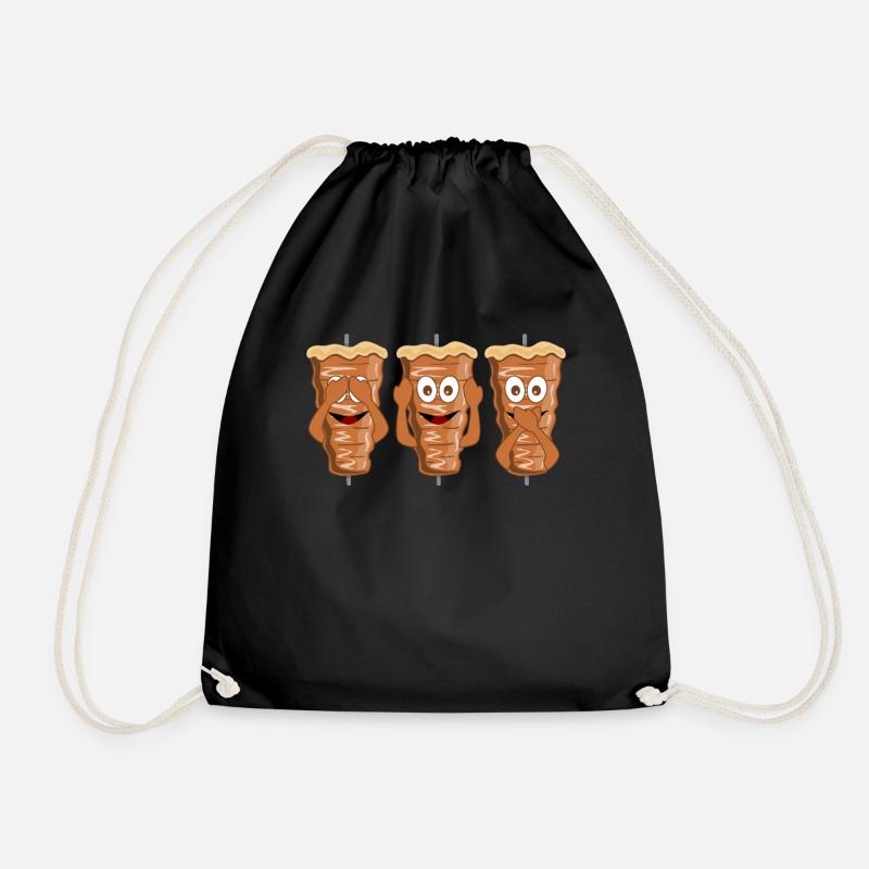 Doner kebab kebab kebab bag kebab skewer - Drawstring Bag - black