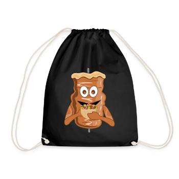 Döner fat kebab skewer kebab - Drawstring Bag - black - Front
