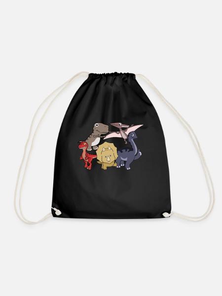 Dinosaur Thumbs Up Dinosaur - Drawstring Bag - black