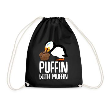 Puffin isst Muffin Papageientaucher - Turnbeutel - Schwarz - Vorne