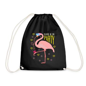 Flamants roses de fête - Sac de sport léger - noir - Devant