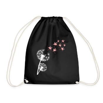 Flamants roses pissenlit - Sac de sport léger - noir - Devant