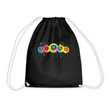 Bingo Bälle Farbsprotzer Frauen Männer Bingo - Turnbeutel - Schwarz - Vorne