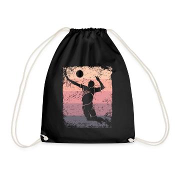 Volleyball Player Retro Beach Volleyball - Drawstring Bag - black - Front