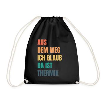 Ich Glaub Da ist Thermik RC Segelflieger - Turnbeutel - Schwarz - Vorne