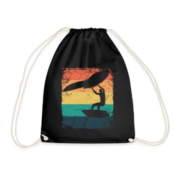 Flügelfolie Wingsurfing Retro-folie Flügel - Turnbeutel - Schwarz - Vorne