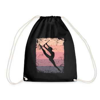 Gymnaste Baton Gymnastique Rythmique Rétro - Sac de sport léger - noir - Devant