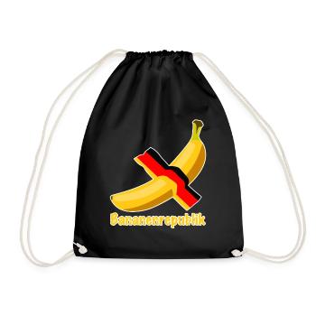Bananenrepublik deutsche Flagge - Turnbeutel - Schwarz - Vorne
