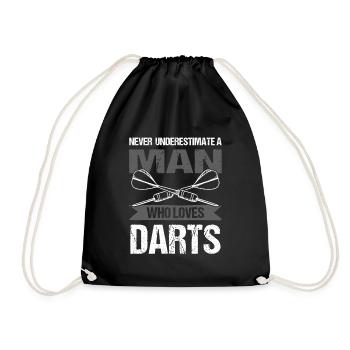Man Darts Love - Drawstring Bag - black - Front