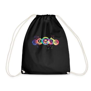 Bingo Bälle Farbsprotzer Frauen Männer Bingo - Turnbeutel - Schwarz - Vorne