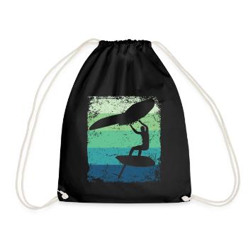 Flügelfolie Wingsurfing Retro-folie Flügel - Turnbeutel - Schwarz - Vorne