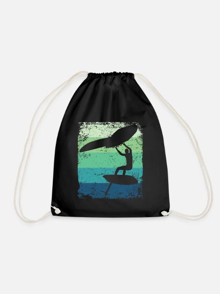 Flügelfolie Wingsurfing Retro-folie Flügel - Turnbeutel - Schwarz