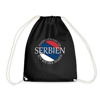 serbische Flagge Serbien Serbe - Turnbeutel - Schwarz - Vorne