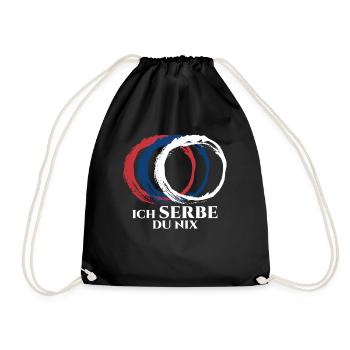 Serbien serbische Flagge Serbe - Turnbeutel - Schwarz - Vorne