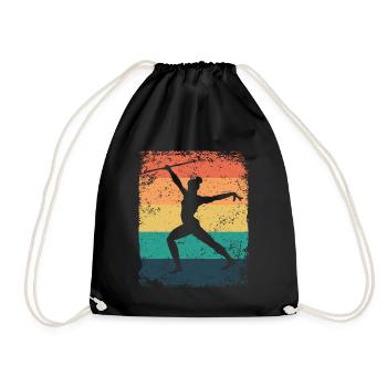 Gymnaste Baton Gymnastique Rythmique Rétro - Sac de sport léger - noir - Devant