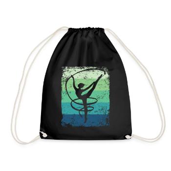 Gymnaste Gymnaste Gymnastique Rythmique Rétro - Sac de sport léger - noir - Devant
