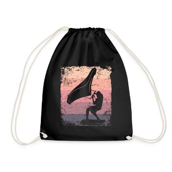 Flügelfolie Wingsurfing Retro-folie Flügel - Turnbeutel - Schwarz - Vorne