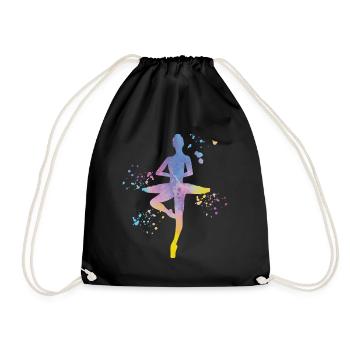 Ballet Dancer Colorsplash Ballerina - Drawstring Bag - black - Front