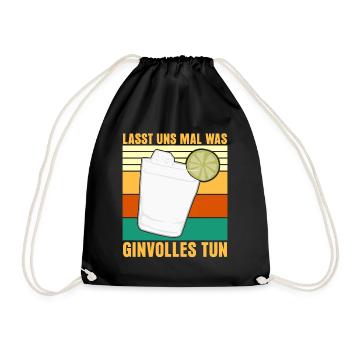 Gin - Ginvoll - Turnbeutel - Schwarz - Vorne