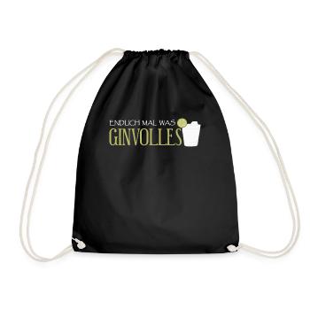 Gin - Endlich mal was Ginvolles. - Turnbeutel - Schwarz - Vorne