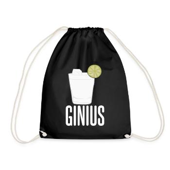 Gin - Ginius - Turnbeutel - Schwarz - Vorne