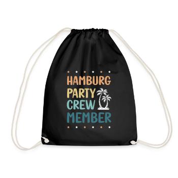 Hamburg Party Crew - Turnbeutel - Schwarz - Vorne