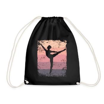 Ballet Dancer Vintage Man Ballerino - Drawstring Bag - black - Front