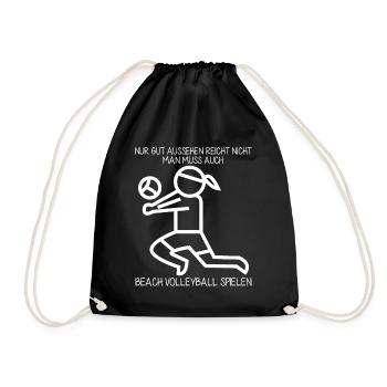 Beach Volleyball - Turnbeutel - Schwarz - Vorne