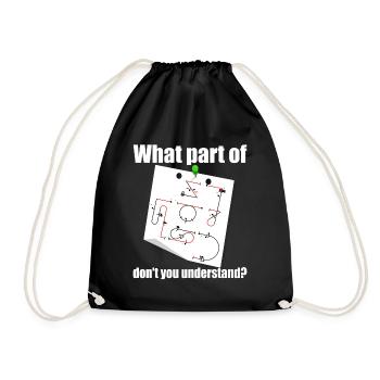 Which part of the Aresti aerobatic maneuvers - Drawstring Bag - black - Front