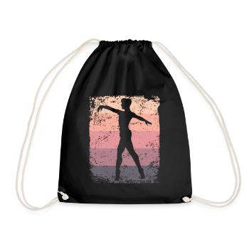 Ballet Dancer Vintage Man Ballerino - Drawstring Bag - black - Front