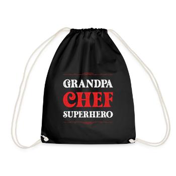 Grand-père chef super-héros - Sac de sport léger - noir - Devant