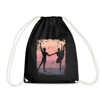Ballet Dance Couple Vintage Ballerina - Drawstring Bag - black - Front