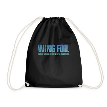 Wing Foil Wingsurfing Retro Foil Wing - Turnbeutel - Schwarz - Vorne