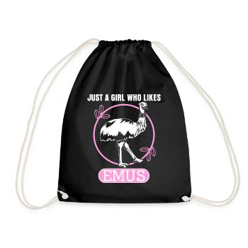 Emu Girl Emus - Drawstring Bag - black - Front