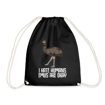 Emu funny Emus - Drawstring Bag - black - Front