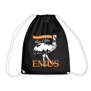 Emus Saying Emu - Drawstring Bag - black - Front